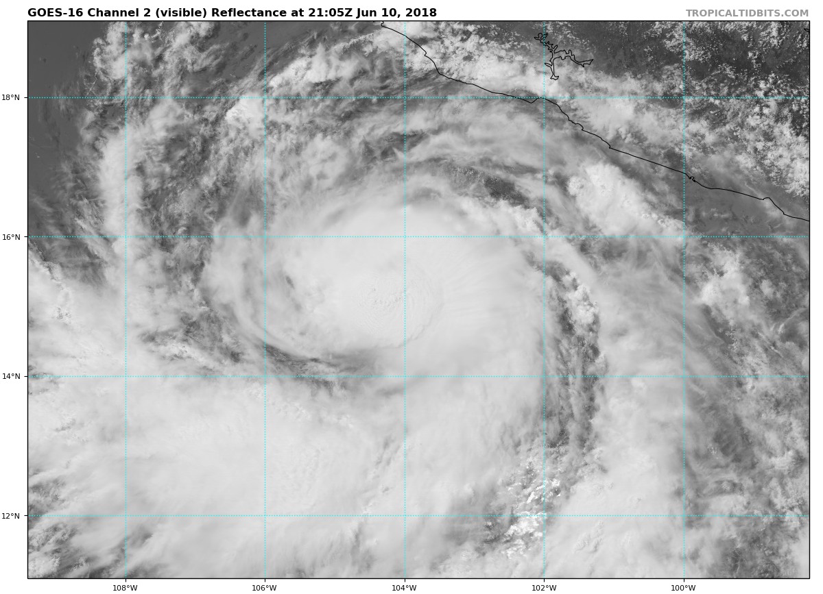 Bud rapidly develops into a hurricane, Aletta hanging on as a tropical ...